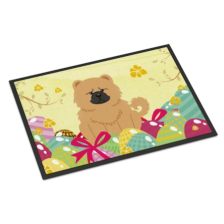 Carolines Treasures 24 x 36 in. Easter Eggs Chow Chow Cream Indoor or Outdoor Mat BB6144JMAT